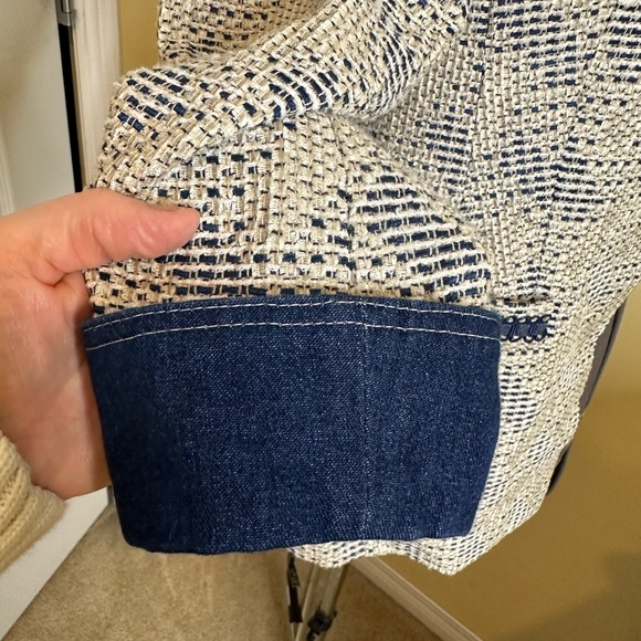 Escada Designer tweed blazer with denim accents size 34 - Picture 8 of 16